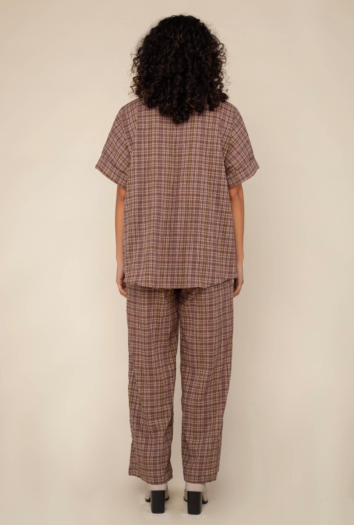 Leah Plaid Gauze Pant