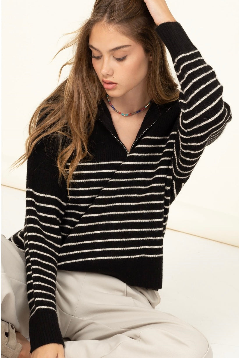 Relaxing Retreat Striped Long Sleeve Sweater