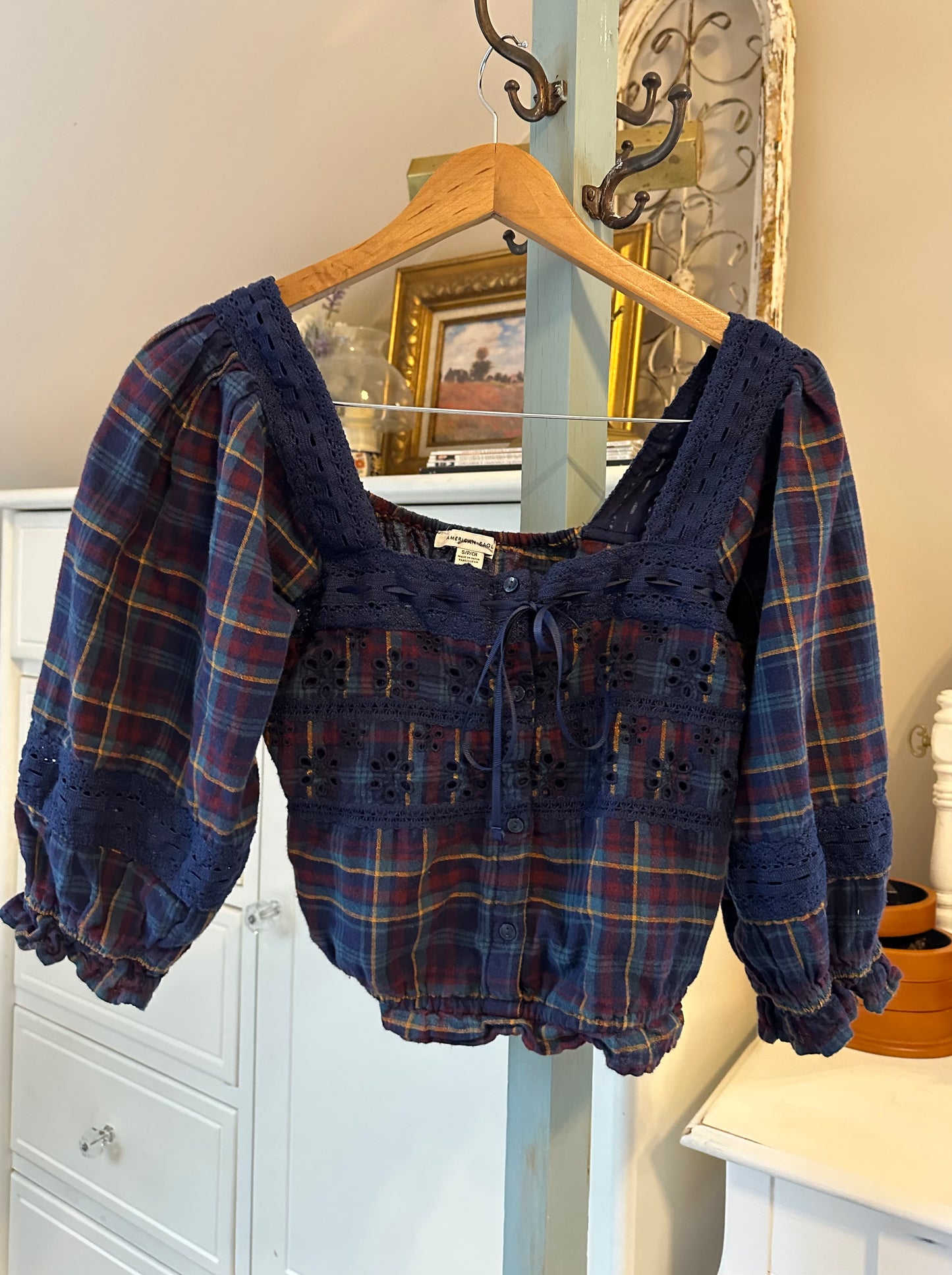 American Eagle Plaid Top