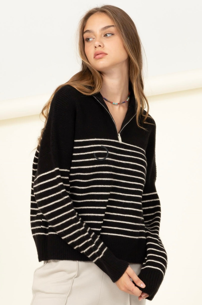 Relaxing Retreat Striped Long Sleeve Sweater