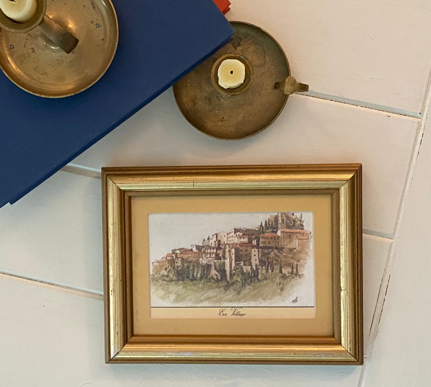 Eze Village Vintage Inspired Picture With Gold Frame