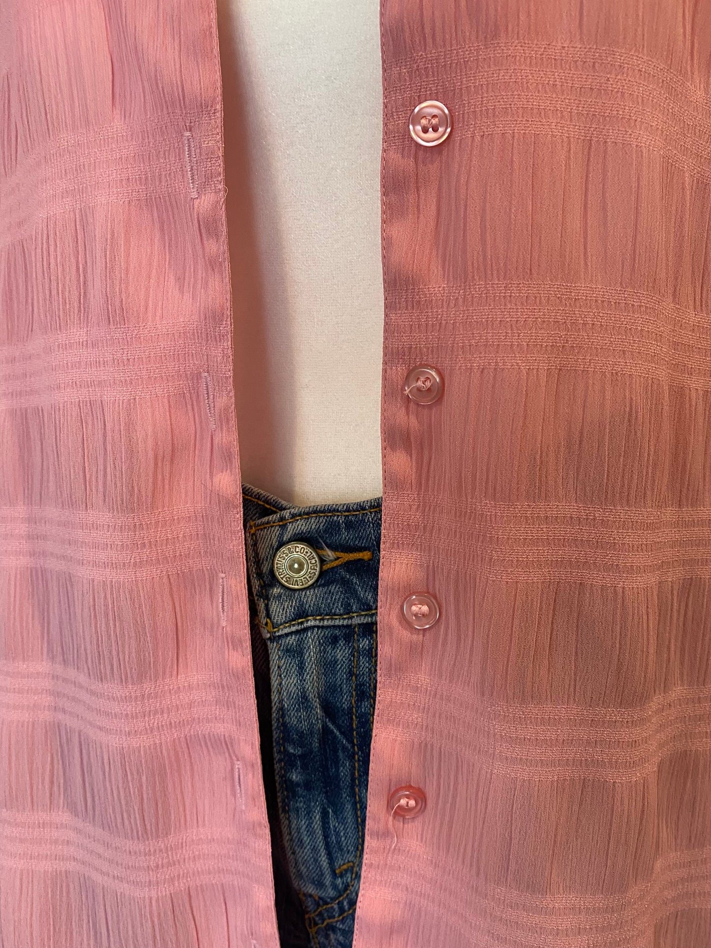 Pink Short-sleeve Button Up