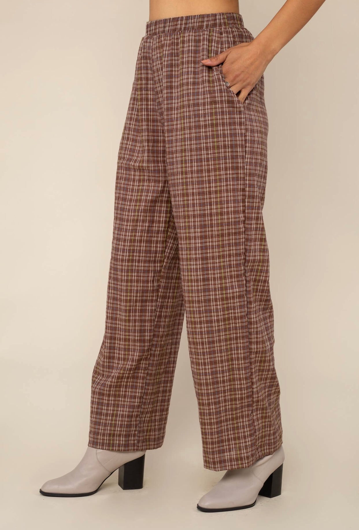 Leah Plaid Gauze Pant