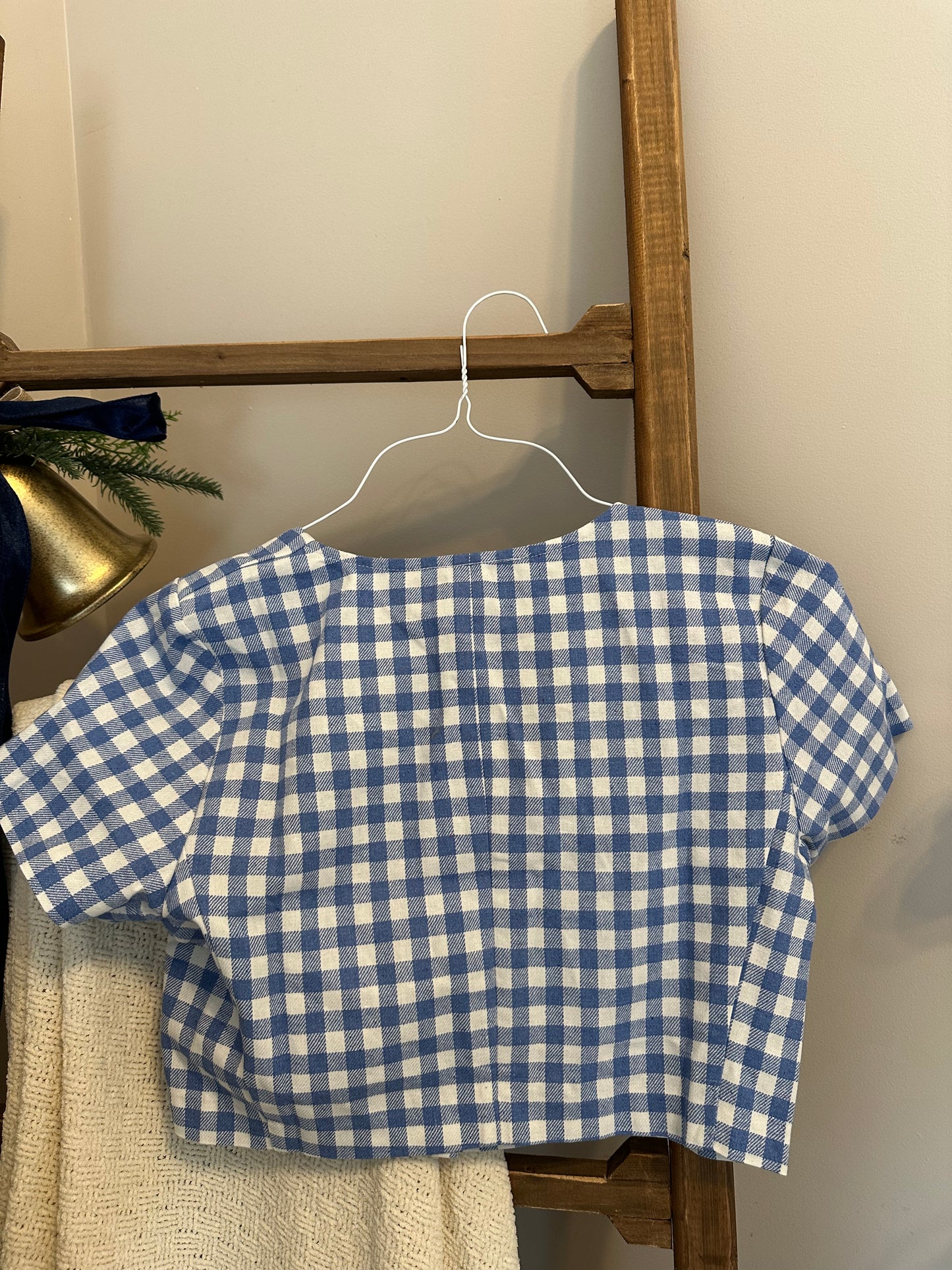 Gingham Button Up Top