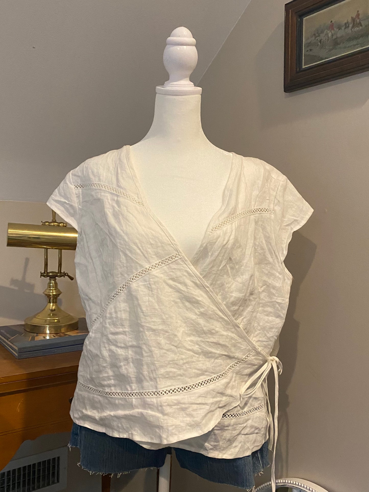 Richard Malcolm Irish Linen Wrap Around Top