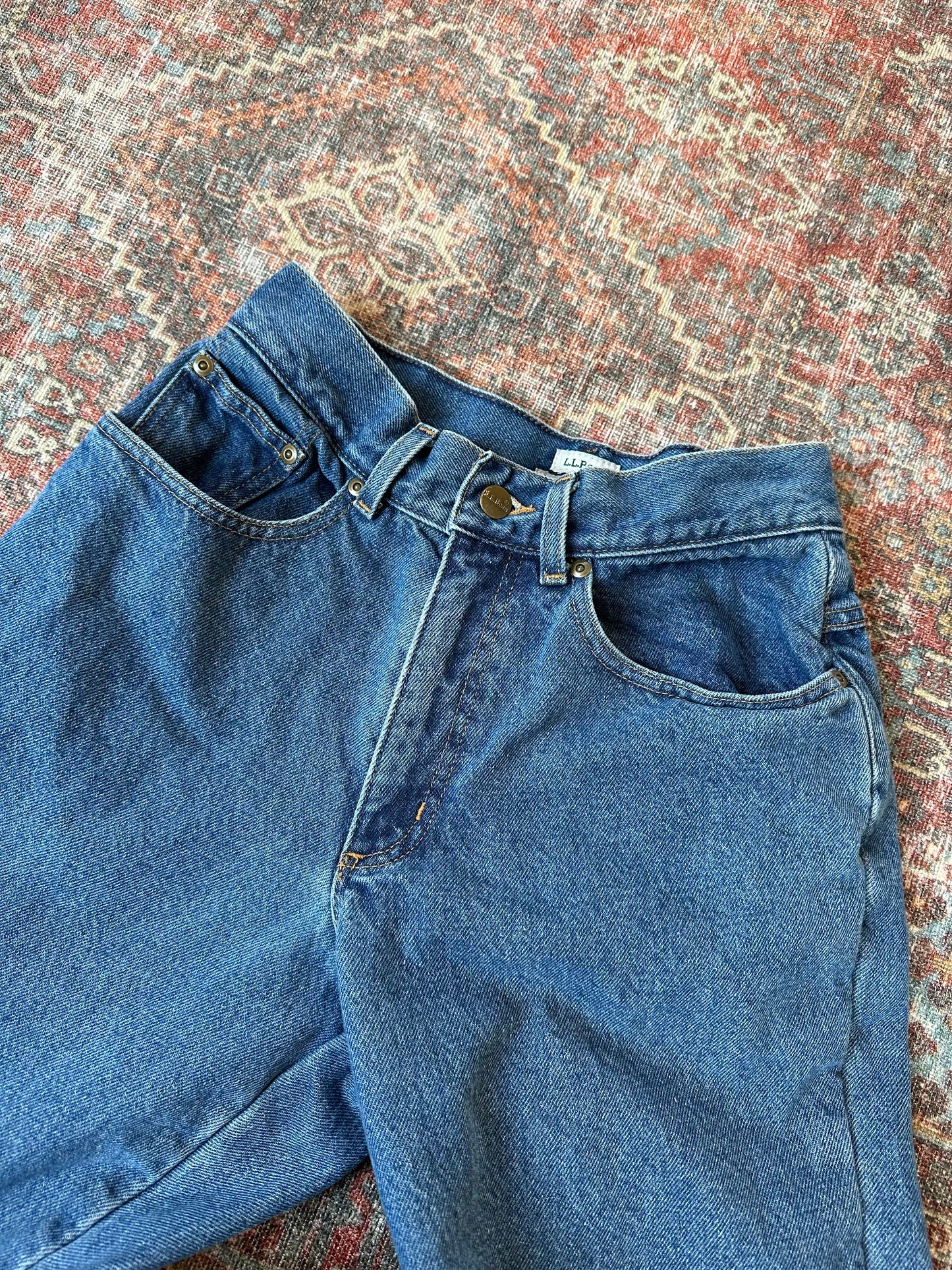 L.L.Bean Plaid Denim Jeans