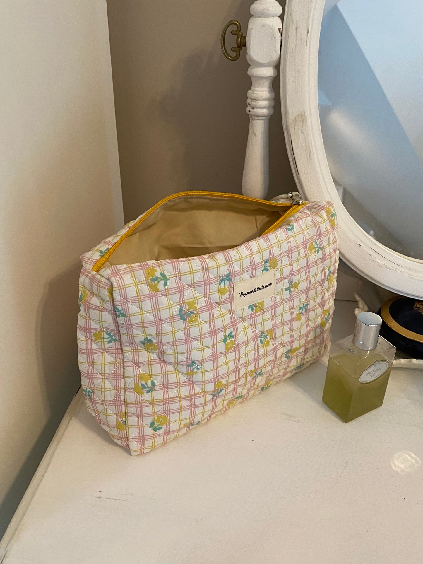 Big Star & Little Moon Quilted Cosmetic Bag