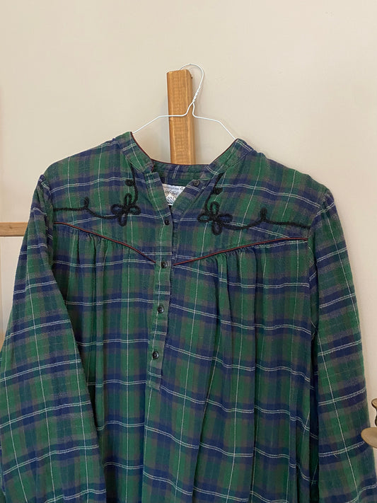 Lord +Taylor Vintage Plaid Nightgown Dress