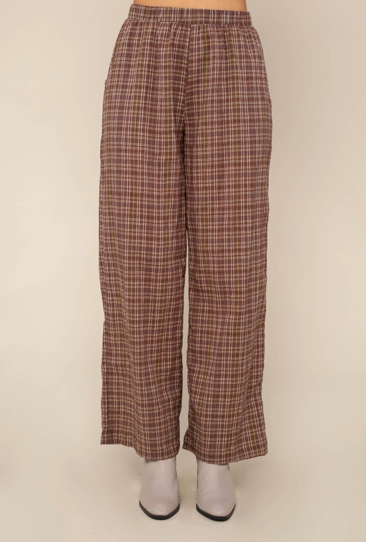 Leah Plaid Gauze Pant