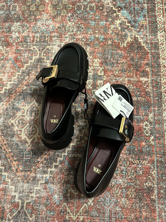 Zara Buckle Loafers (NWT)