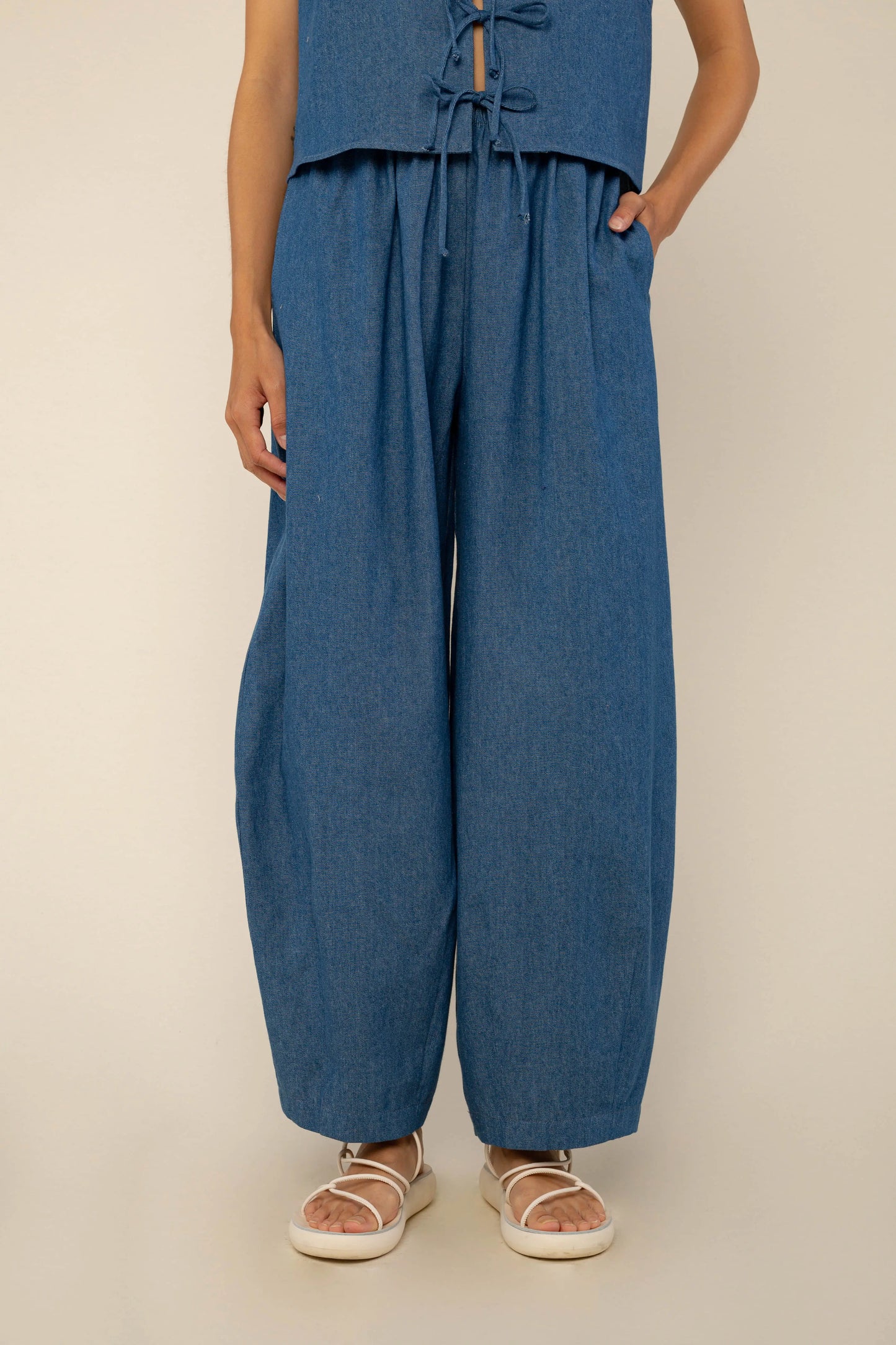 Denim Lantern Pant