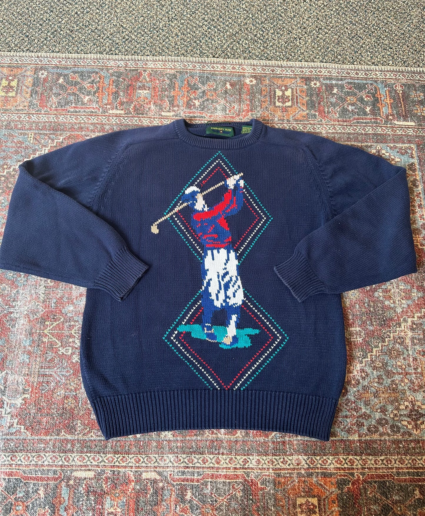 Embassy Row Golf Graphic Knit Sweater