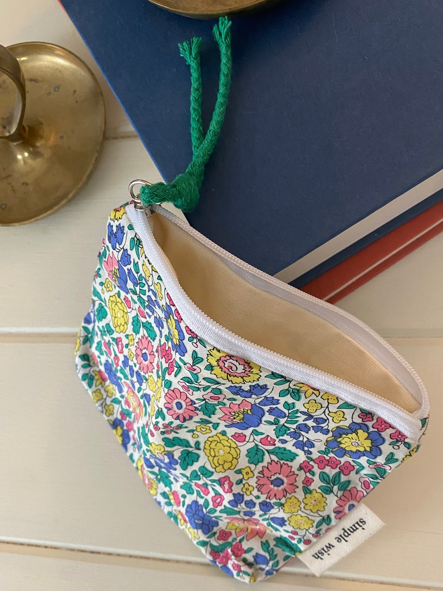 Floral “Simple Wish” Coin Pouch
