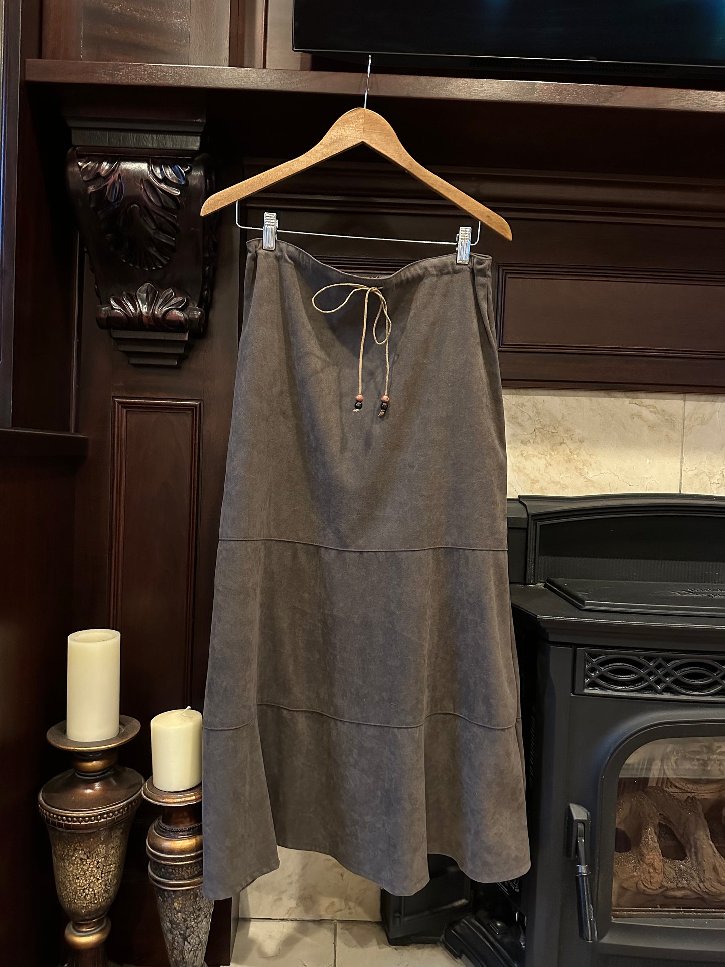 Dressbarn Suede Maxi Skirt never ending boutique