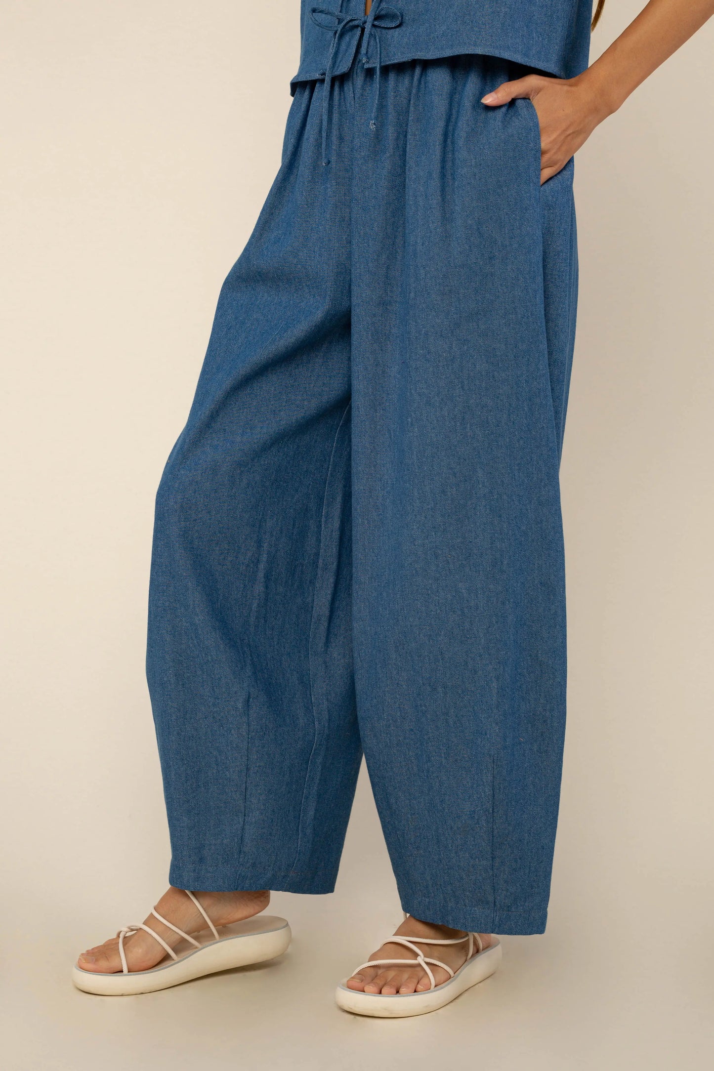 Denim Lantern Pant