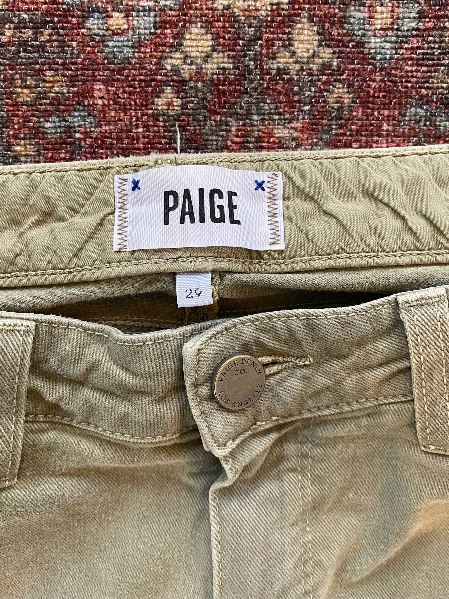 PAIGE Low Rise Ankle Zip Pants